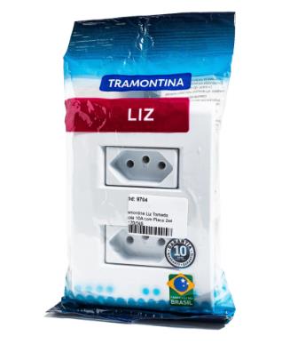 Tomada Embutir Dupla 2P+T 10A 250V Liz Branco